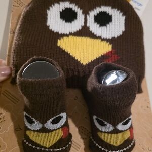Baby Essentials Brown Owl Hat and Booties Set